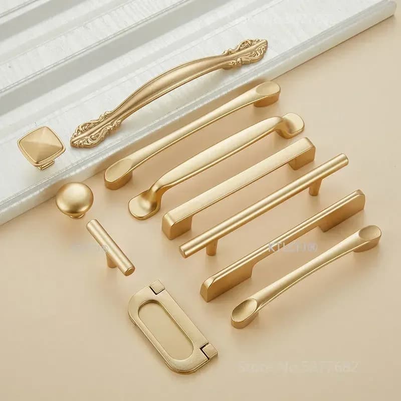 Manopola per armadio da cucina Tipo U quadrata Maniglia per cassetto dell'armadio in oro Hardware per porta dell'armadio Maniglia per casa in alluminio di moda europea
