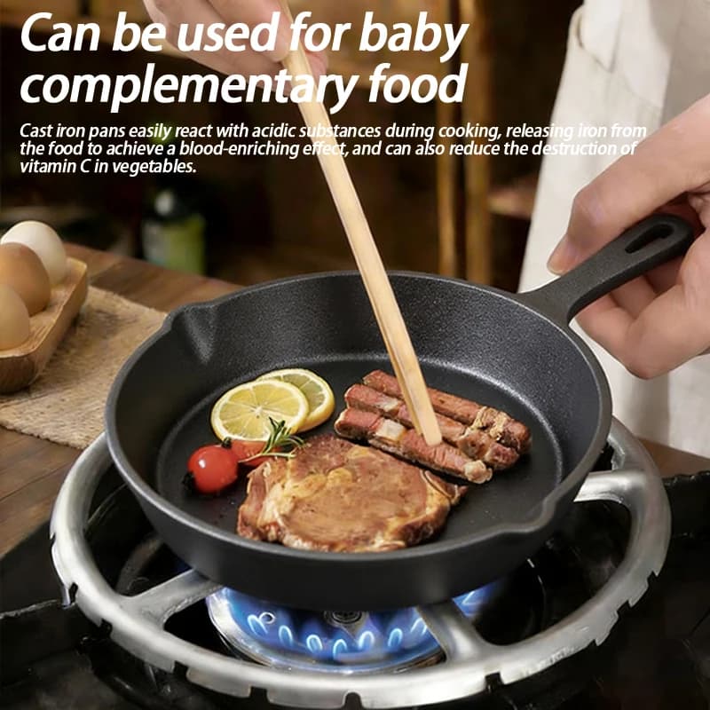 New 14cm Cast Iron Skillet Non-Stick Mini Egg Frying Pan For Kitchen Cookware Frying Pan