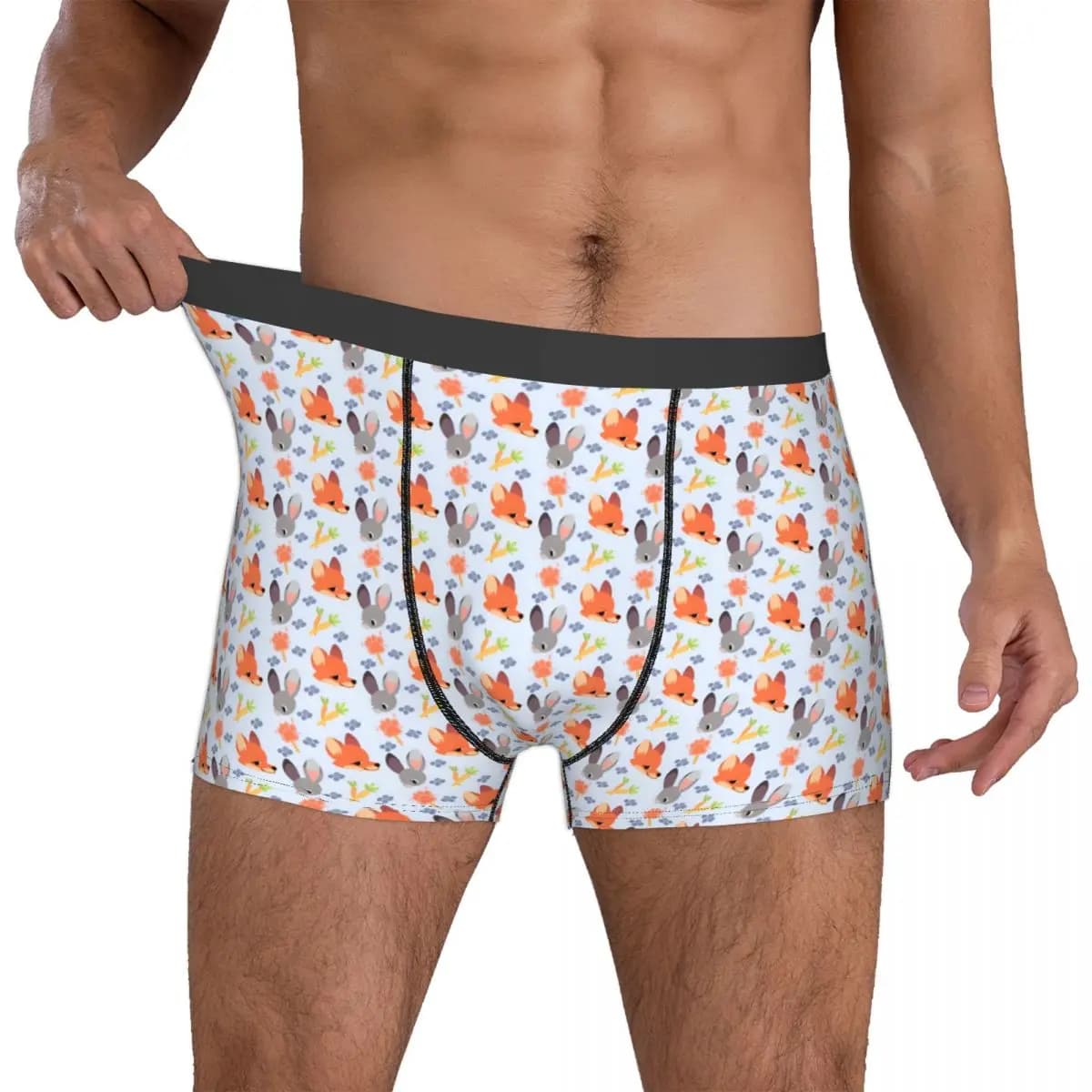 Intimo personalizzato da uomo Z-Zootopiaes Judy Nick Boxer Briefs Pantaloncini traspiranti Mutandine