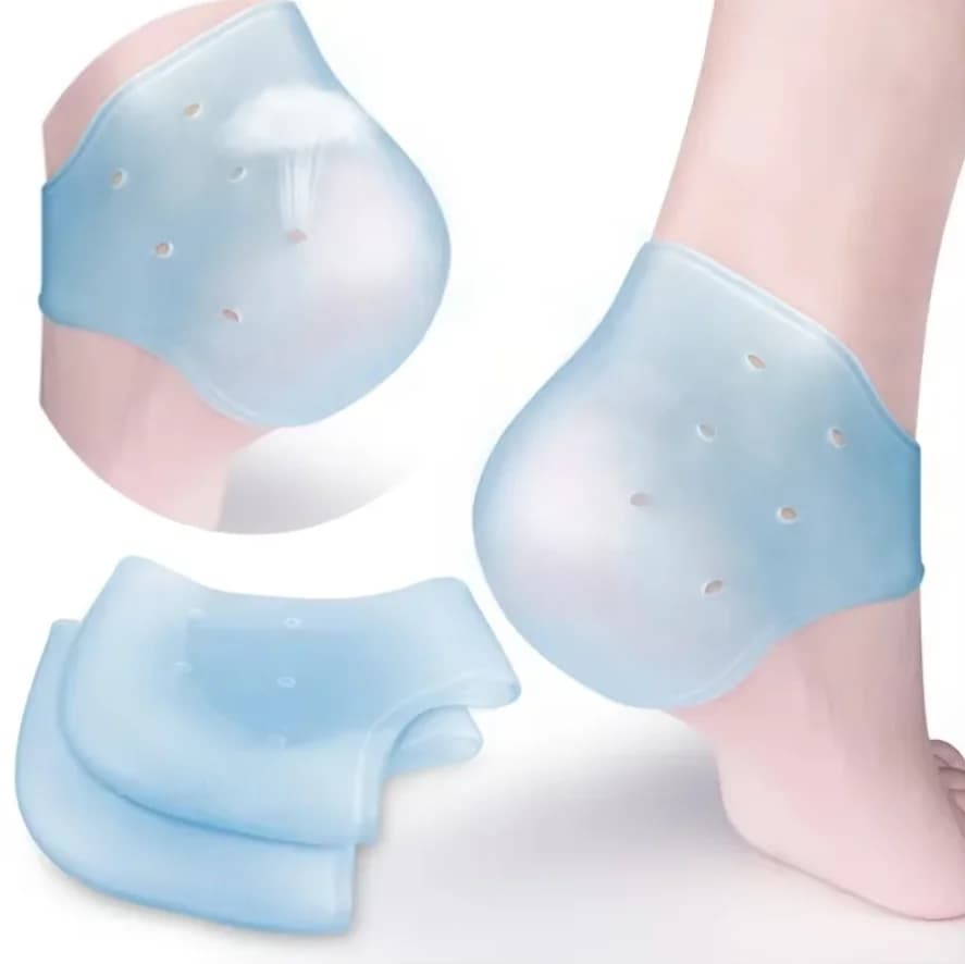 Protezione per tallone in gel per alleviare il dolore al tallone, fascite plantare, sperone osseo secco e screpolato, cuscinetti per tallone, maniche idratanti per i piedi