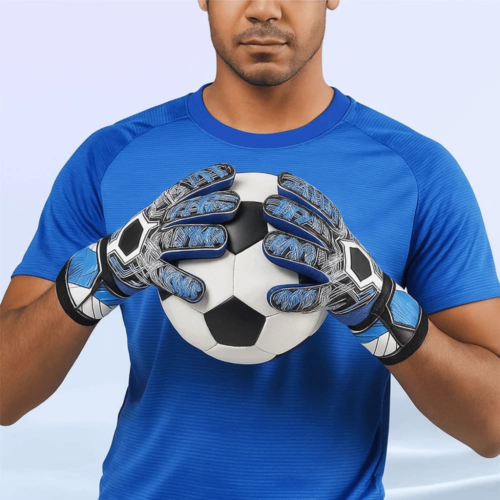 Guanti da Portiere con Protezione per le Dita, Antiscivolo, Resistenti, Guanti da Calcio in Lattice Antiurto