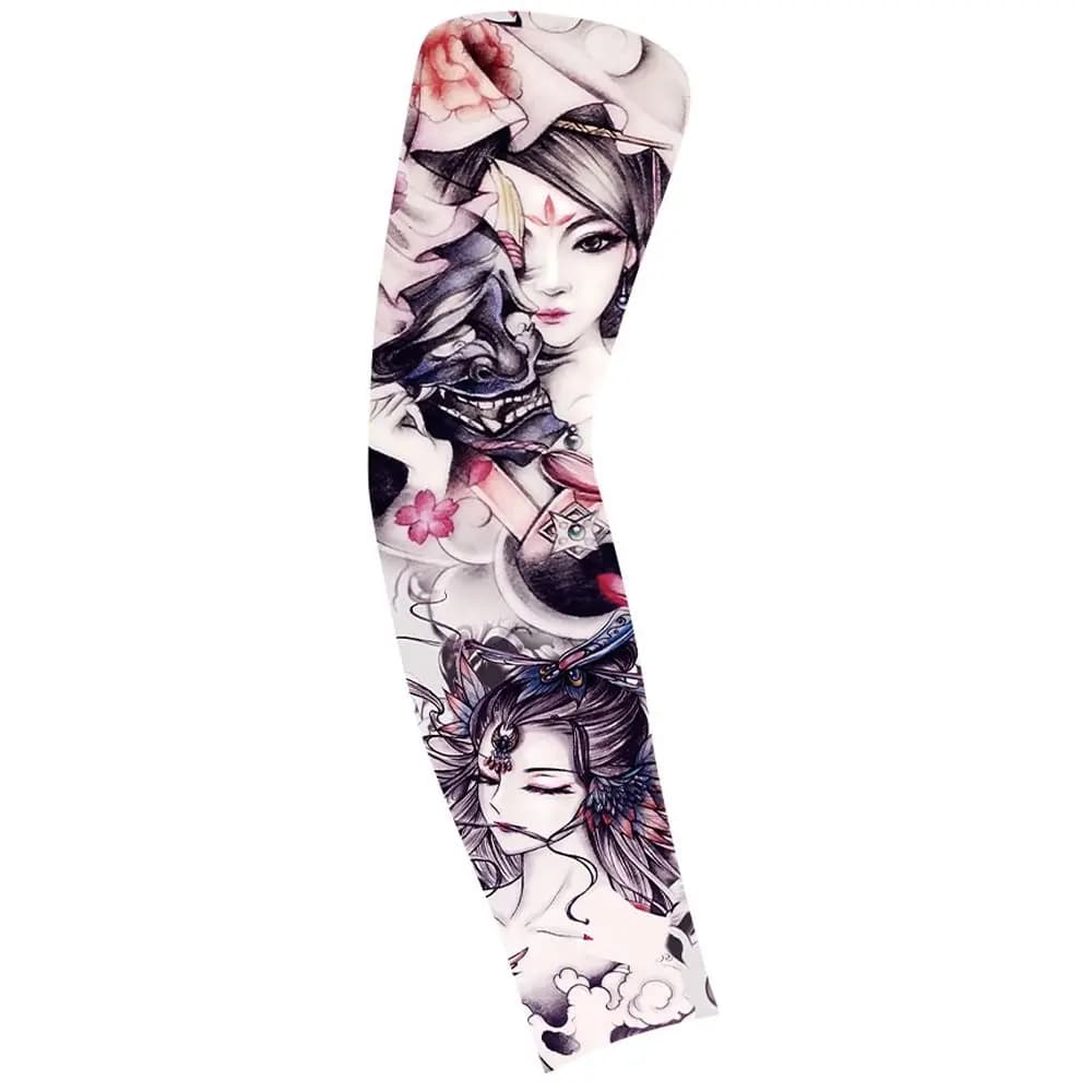 Flower Arm Model Flower Arm Tattoo Sleeve Slim Elastic Sleeve For Men Solar Protection Breathable Solar Protection Cover Long Sleeves