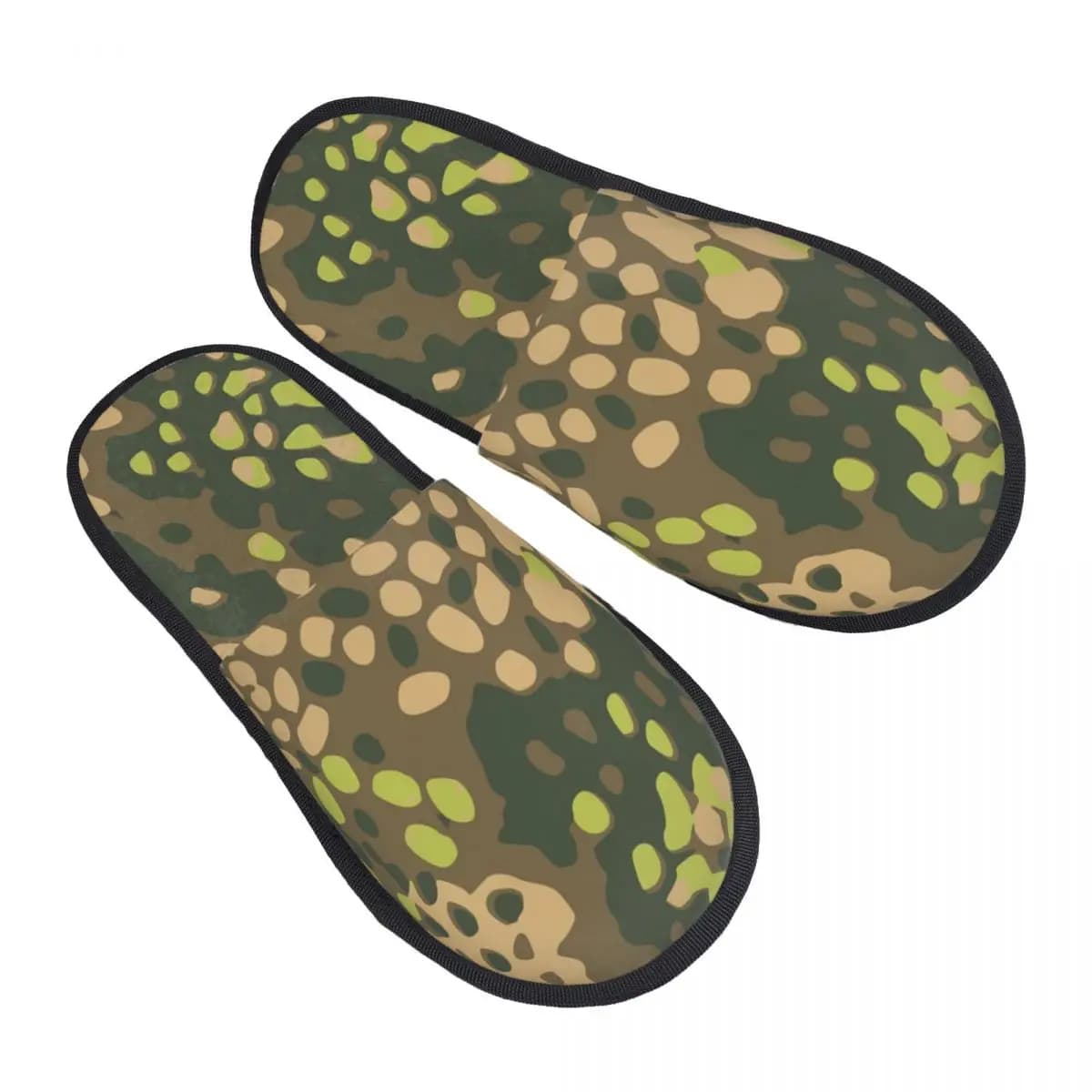 Scarpe da casa per hotel mimetiche tedesche della Seconda Guerra Mondiale primaverili in quercia mimetica comfort con pantofole in memory foam da donna