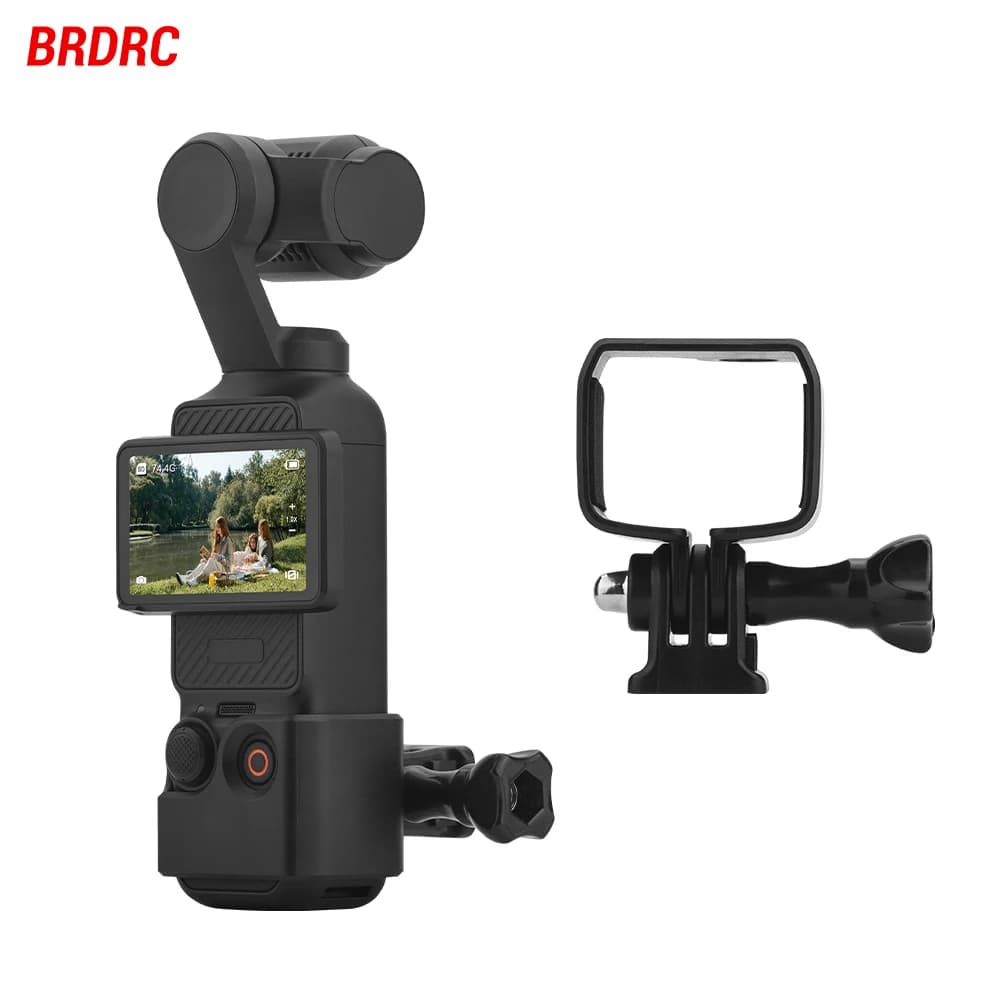 BRDRC Adattatore per telaio Supporto per espansione Selfie Stick Zaino Clip Supporto per bicicletta per DJI OSMO Pocket 3 Fotocamera Gimbal portatile