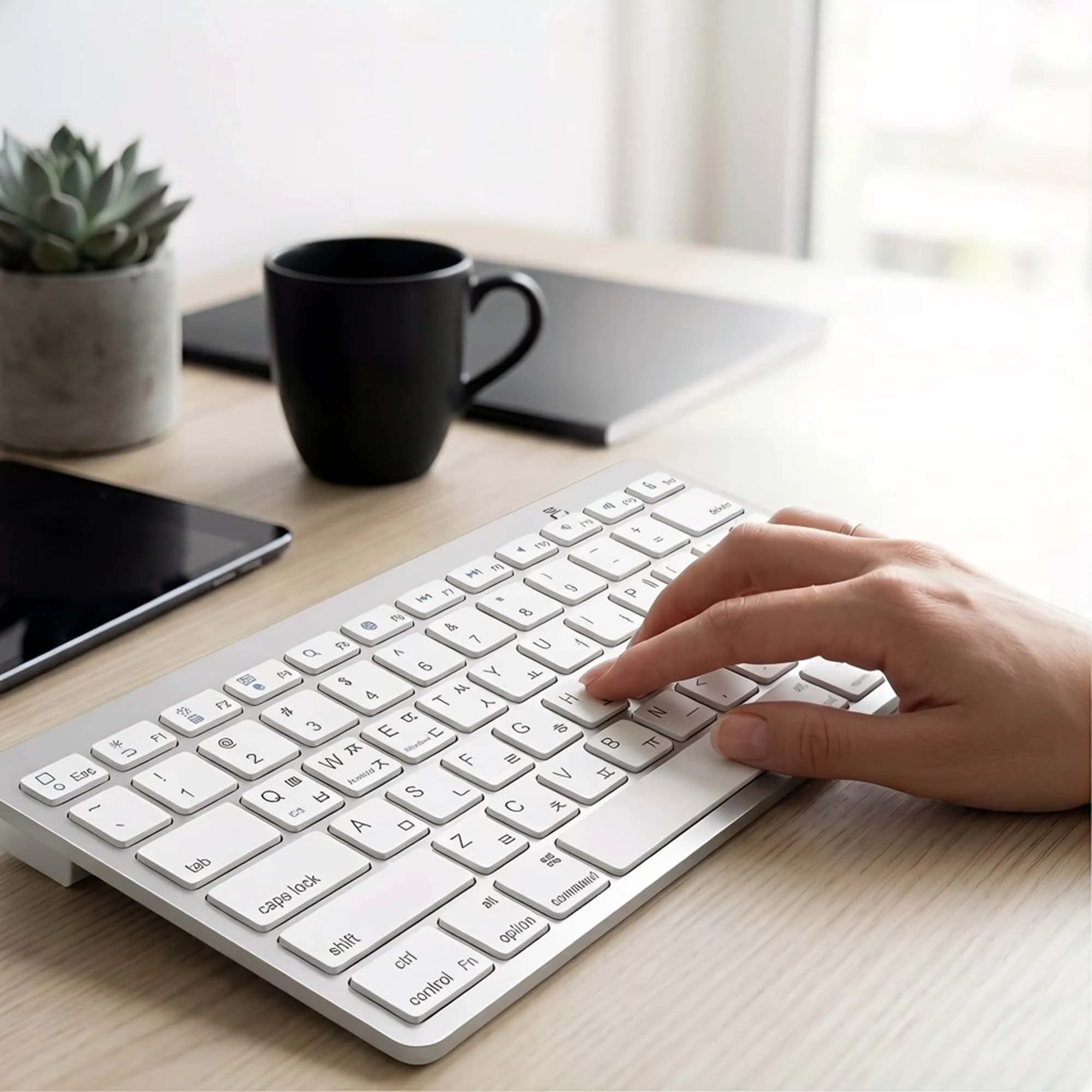 Tastiere Ultra Sottili e Leggere in Lingua Coreana a Basso Rumore per MacBook Neo/Air/Pro/iPad/iPhone/Laptop/Computer/Surface