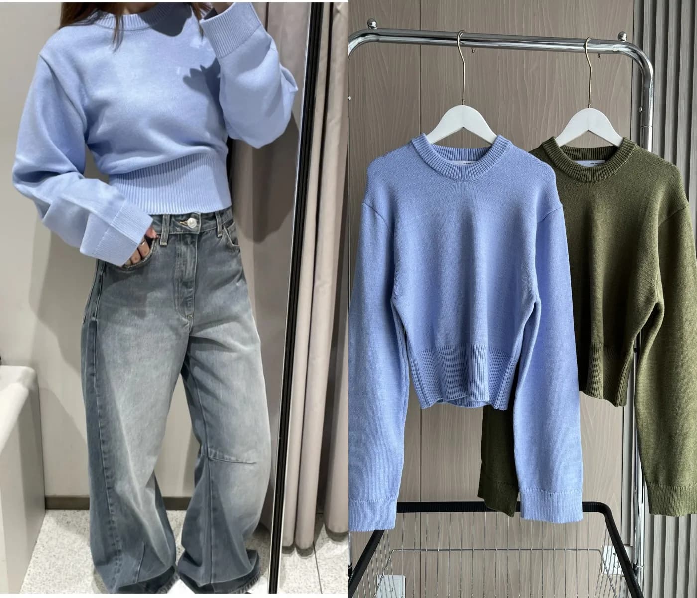 Maglione lavorato a maglia girocollo a maniche larghe 2025 nuovo prodotto cardigan corto da donna a maniche lunghe con orlo a coste ultra largo