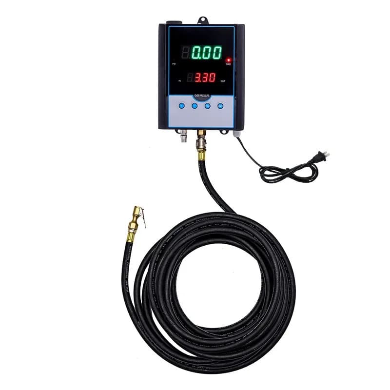 Gonfiatore per Pneumatici con Display LED, Monitor Pressione Gomme e Luce di Emergenza, Struttura in Metallo 220V Q03