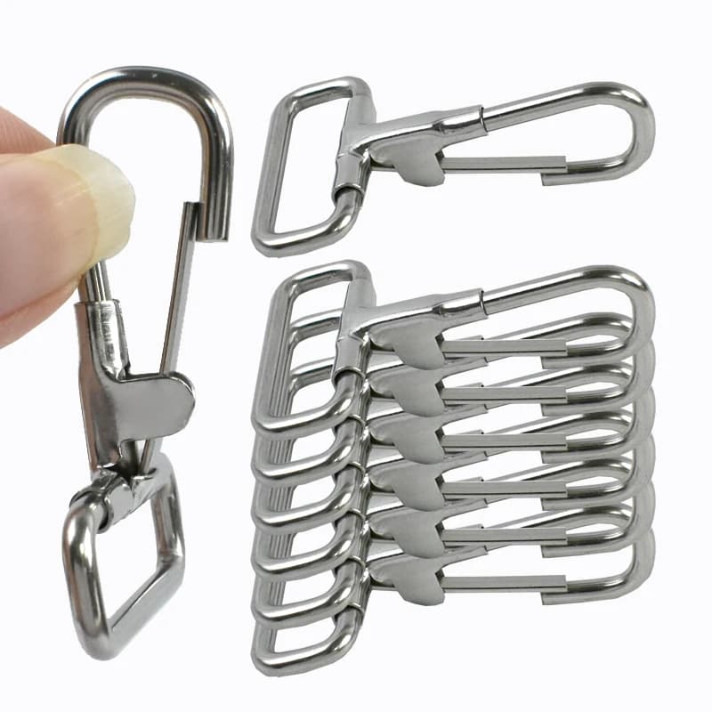 20 pz 304 fibbie in acciaio inossidabile per tracolla girevole chiusura a moschettone portachiavi collare per animali trigger moschettone borse fai da te accessori