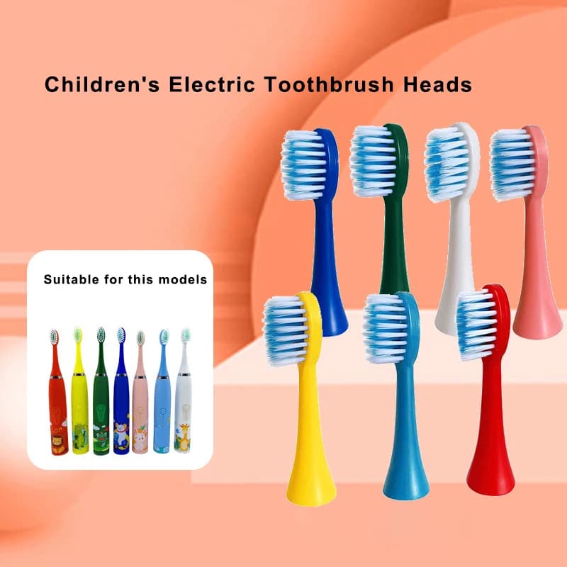 5 Pieces Children's Replacement Heads Electric Toothbrush Children's Whitening Toothbrush Pattern Animated Carton Head Soft Hygiene Oral