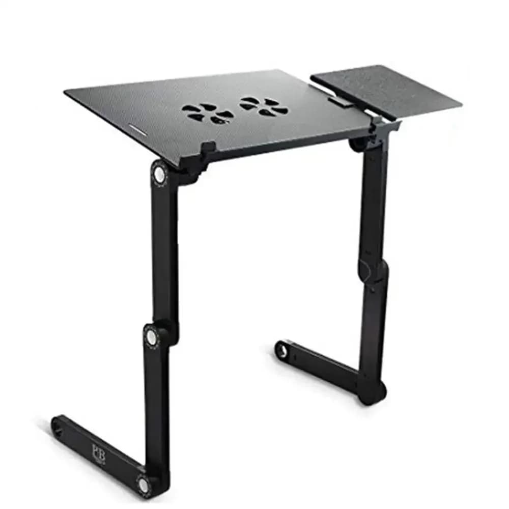 Tavolo per laptop pieghevole in lega di alluminio Supporto da tavolo per notebook con ventola di raffreddamento Letto Vassoio per laptop Scrivania Scrivania da studio Letto Scaffale da ufficio