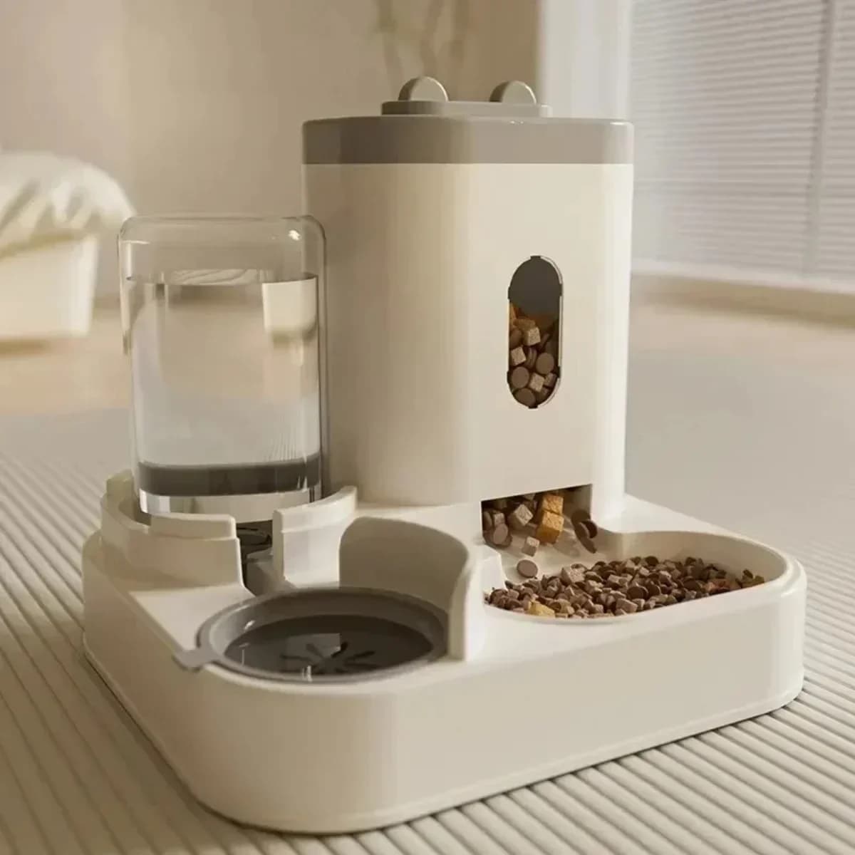 2-in-1 Gravity Pet Feeder and Water Dispenser, Small Dog Cat Food Water Dispenser, Pet Feeder Water Bowl, Easy to Clean