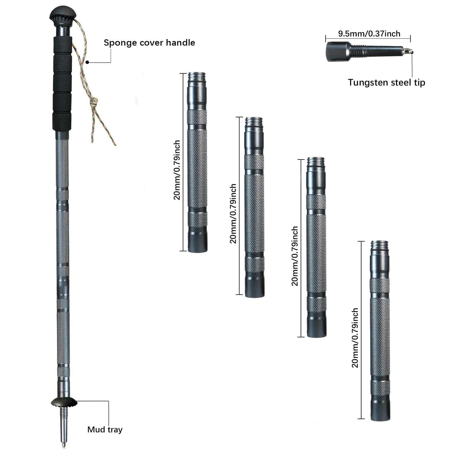 High Quality Trekking Pole Multifunctional Aluminum Alloy Walking Sticks for Outdoor Climbing Hiking Adjustable Walking Stick
