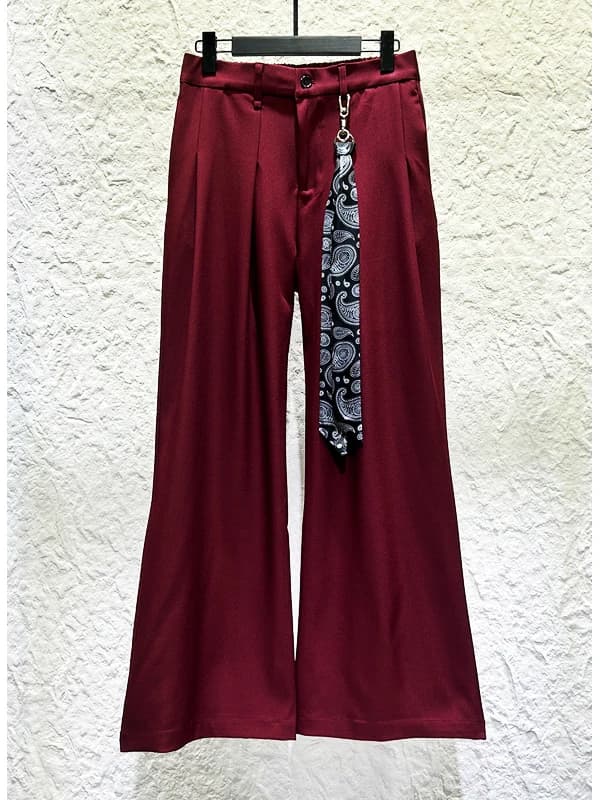 New American Hip Hop Pants in Straight and Wide Legs, Custom Design with Silk Scarf, Fashion Casual High Street