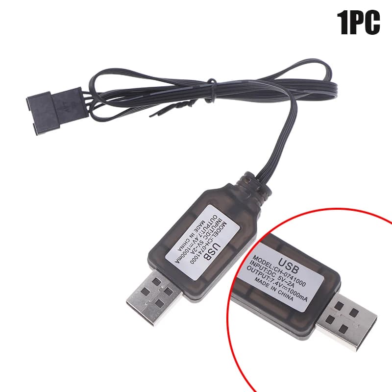 1PC 7.4V SM-4P Spina Caricatore USB Per DE36W DE65 HM202 EC08 EC16 RC Auto M416 Elettrico Gel Ball Blaster Caricabatteria