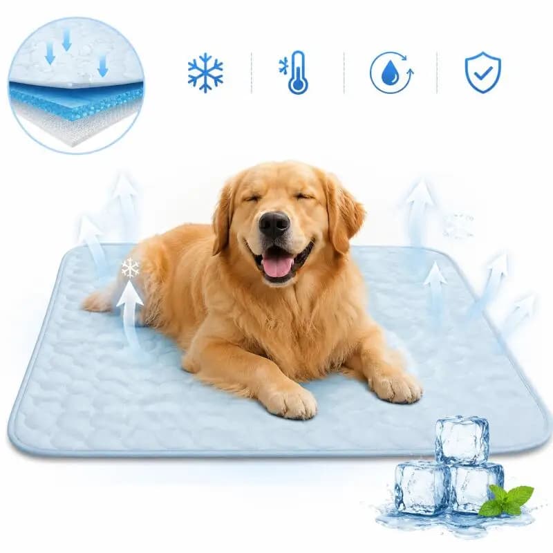 Dog Cat Cooling Mat Self Cooling Pet Pad Washable Non Slip Summer Heat Relief Breathable Soft Blanket Indoor Car Travel Bed Use