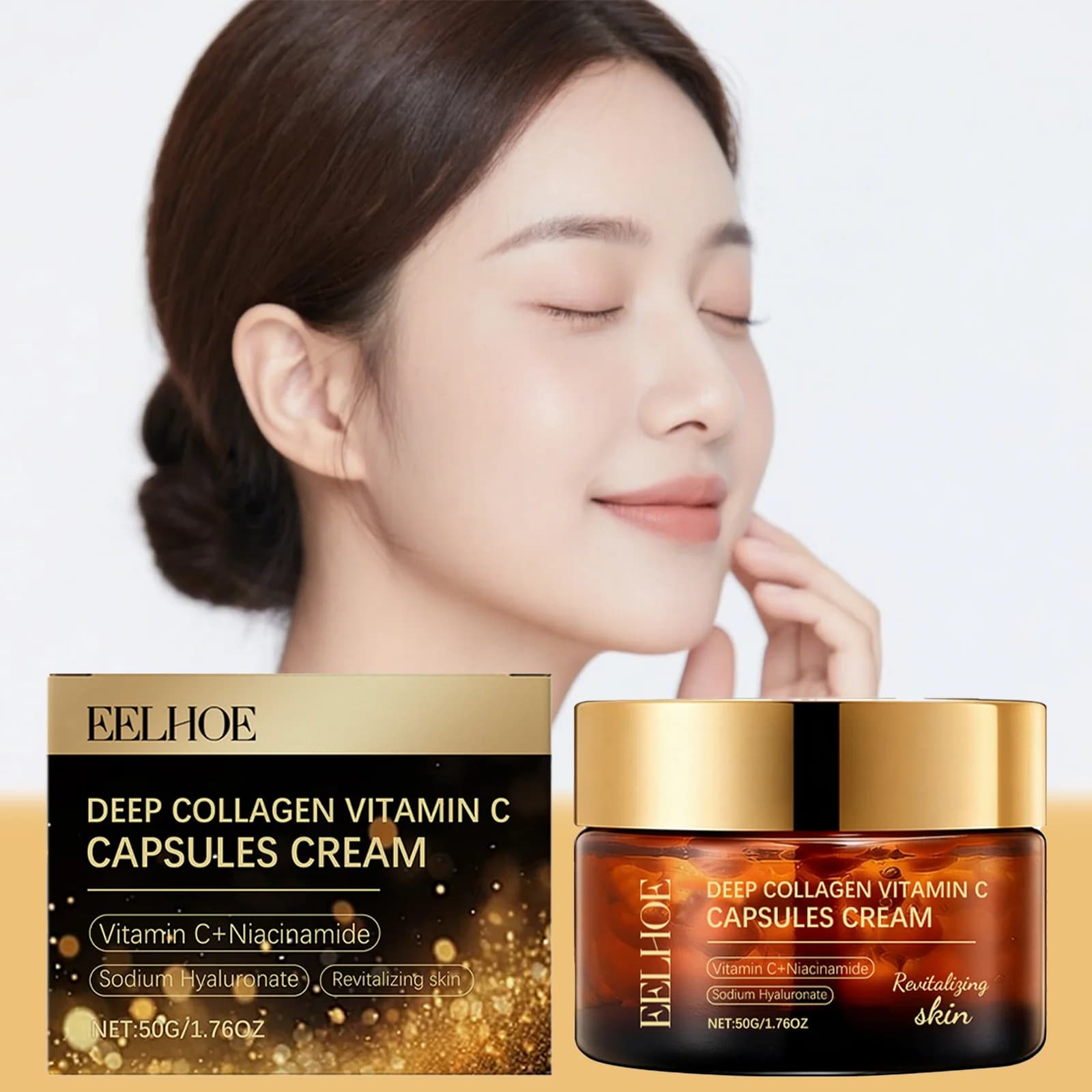 Cream in Capsules with Collagen and Vitamin C, Day and Night Cream, Illuminating serum, Hydrating for a radiant skin, Winter Luxury