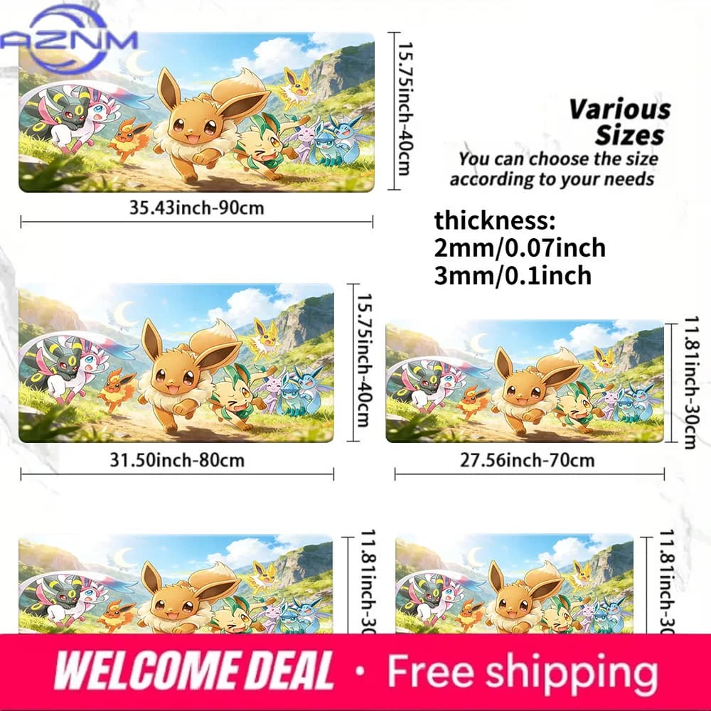 Tappetino da gioco Sunny Mountain Eevee Family TCG, tappetino lavabile antiscivolo