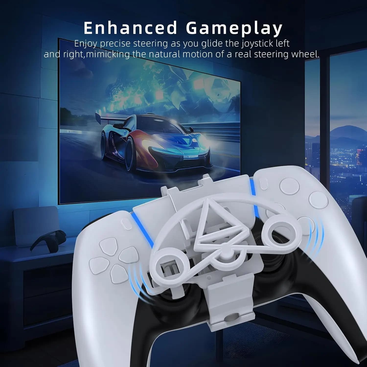 Mini volante per telecomando PS5, 5 giochi da corsa Controller accessorio per attacco volante per DualSense 5