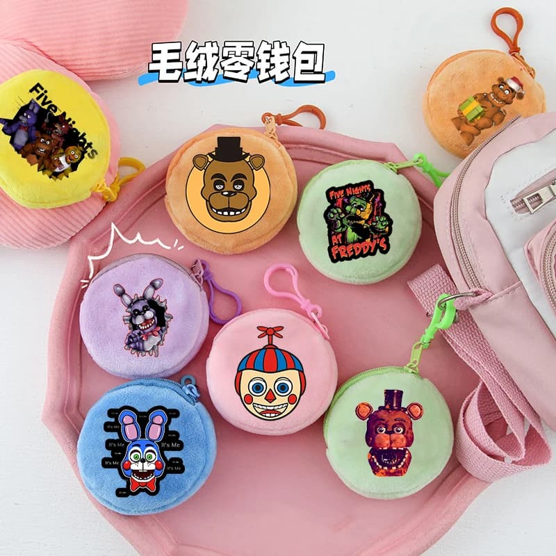 Five Nights At Freddy's 2 Plush Coin Purse Scary Horror Teddy Bear Cartoon Small Wallet Kawaii Backpack Pendant Storage Bag Gift