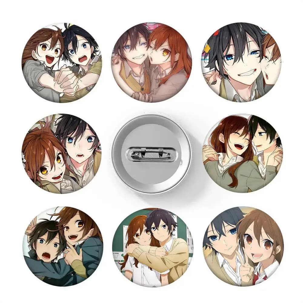 1pc Cartoon H-Horimiyas Cartoon Style Badge Brooches On Backpack Decoration Round Enamel Pins For Accessorys