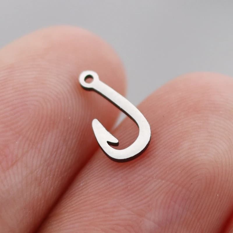 3pcs Minimalist Fish Hook Charms diy Accessories Stainless Steel Pendant for Jewelry Making Earrings Bracelets Craft Sinner Gift