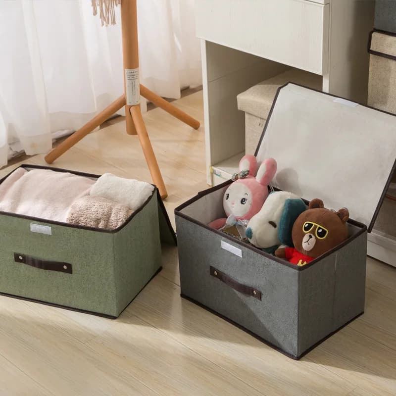 Scatola portaoggetti pieghevole in tessuto non tessuto Grigio Forniture per la casa Abbigliamento Intimo Calzino Organizzatore di stoccaggio Cosmetici