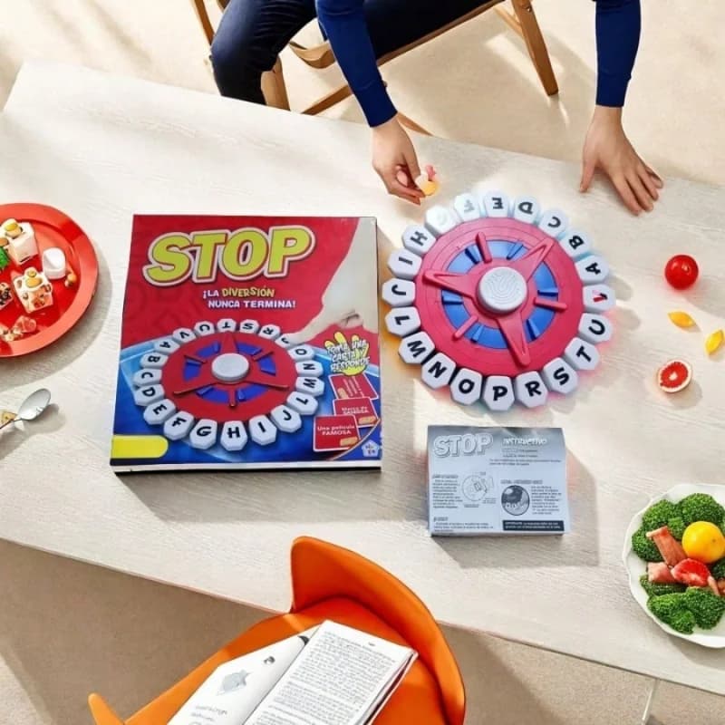 Gioco da Tavolo Alfabetico Interattivo con Suoni e Luci in Spagnolo e Inglese, Giocattolo Rompicapo Blu e Nero, Regalo per Halloween e Natale, Gioco per Feste