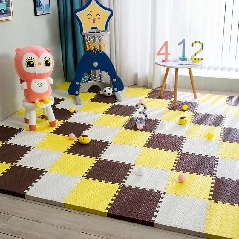 Anti-slip Mat 6/12 Pieces 30x30x1CM in EVA Foam to Incastro, Exercise Mat, Game Mat, Home Floor Puzzle Tiles, Gym and Yoga