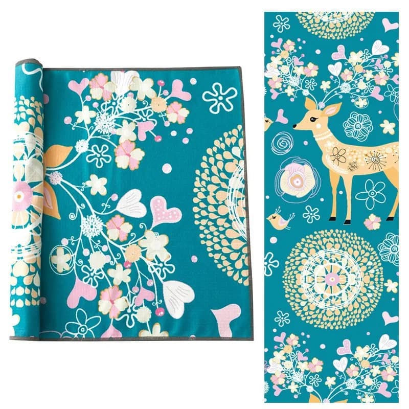 "A yoga towel for Pilates equipment, printed, anti-slip, ecological, for home gym, fitness mat "