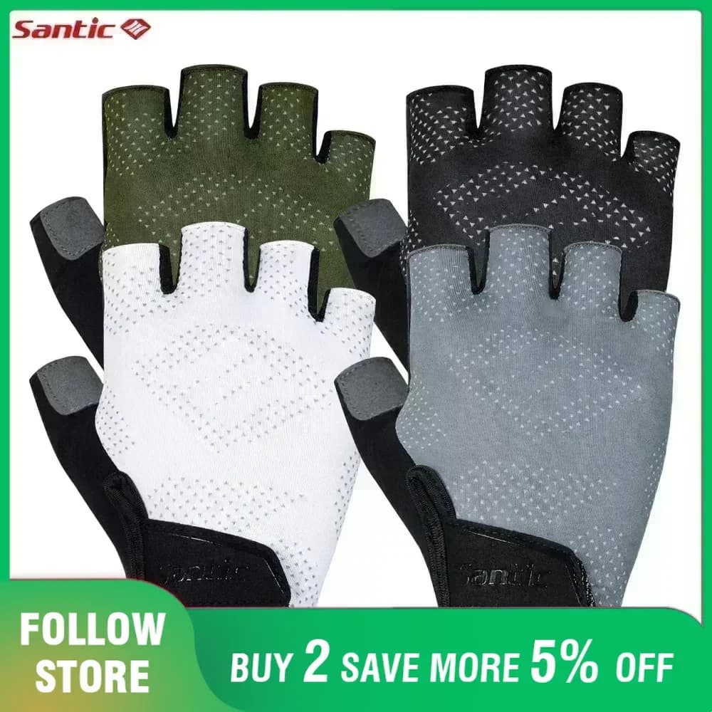 Santic Summer Cycling Gloves Shockless Gloves for Gym Training Professional MTB Cycling Gloves