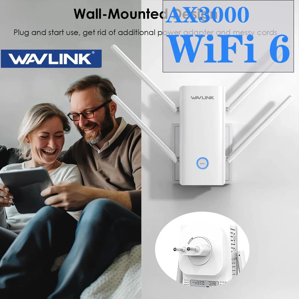 Wavlink Full Gigabit Wireless WiFi Repeater AX3000 Dual Band Wi-Fi 6 Repeater/AP/Router WiFi Amplifier Wifi Signal Booster WPS