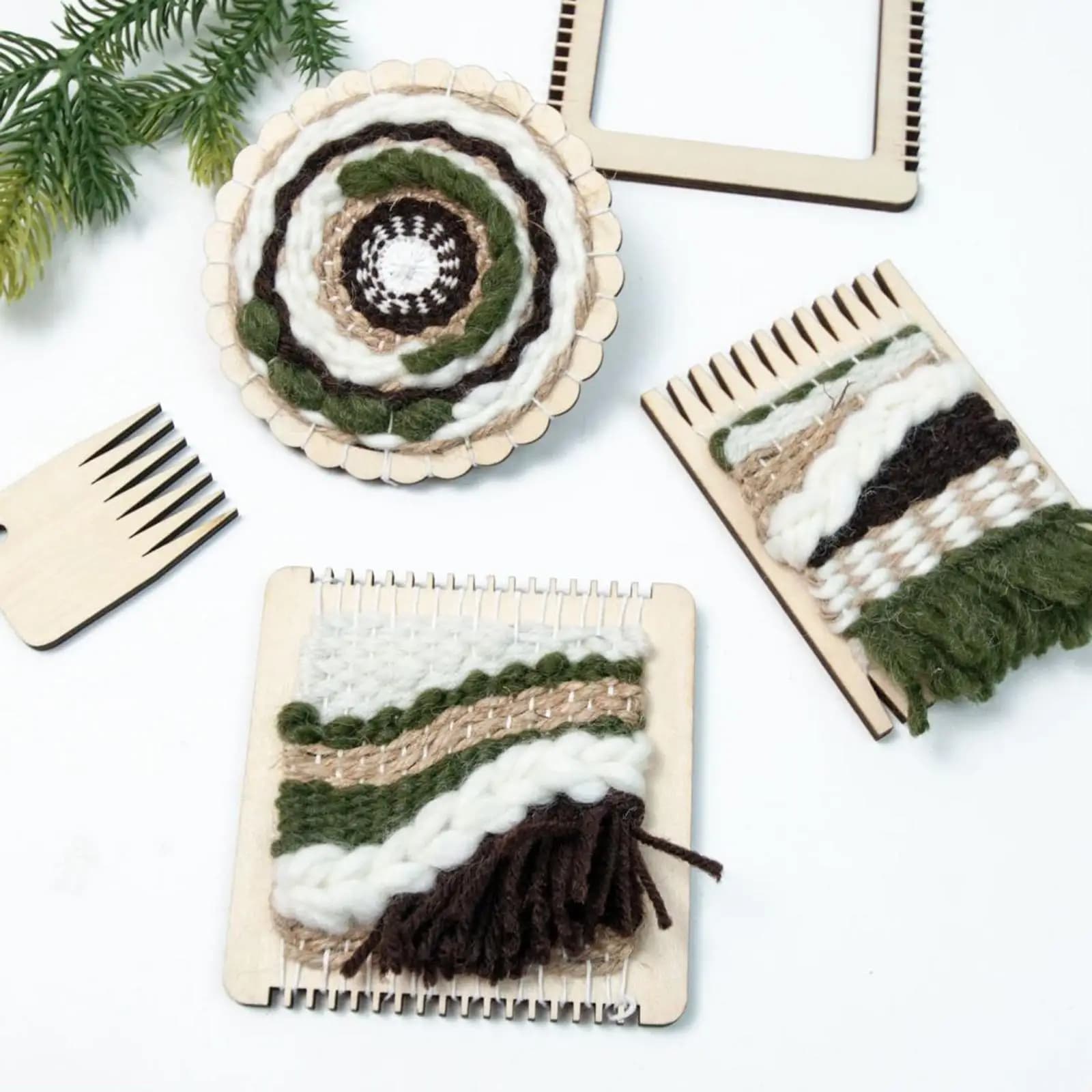 Wood Weaving Loom Kit Handmade Knitting Easy to Use Gift for Kids Household