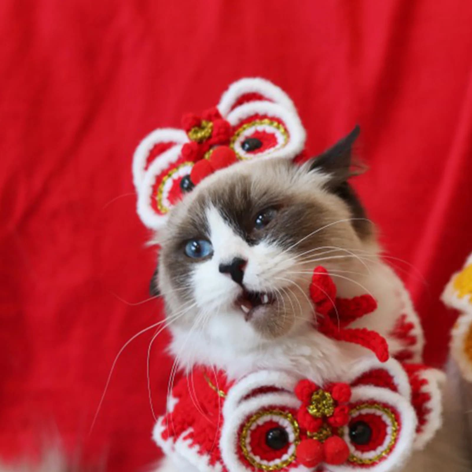 Costume per Cani, Accessorio Decorativo per Gatti, Regolabile e Comodo, per il Capodanno Cinese