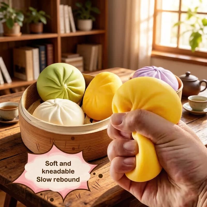 2026 NUOVO Giocattolo Gigante a Forma di Raviolo, Simulazione Cibo, Morbido Panino al Vapore Ripieno, Giocattolo Antistress Spremibile, Giocattolo in Pasta per Decompressione e Sollievo dall'Ansia