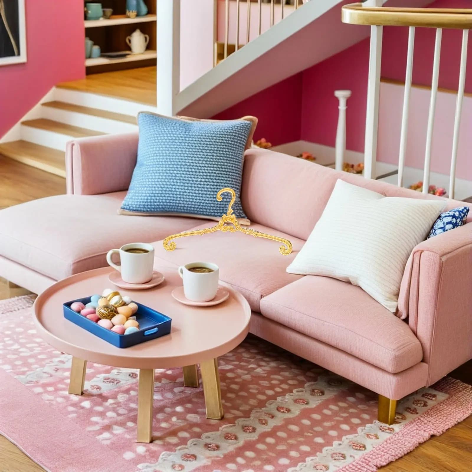 48 Pezzi Mini Appendiabiti in Metallo per Casa delle Bambole, Espositore per Mini Outfit, Soluzione di Stoccaggio e Decorazione