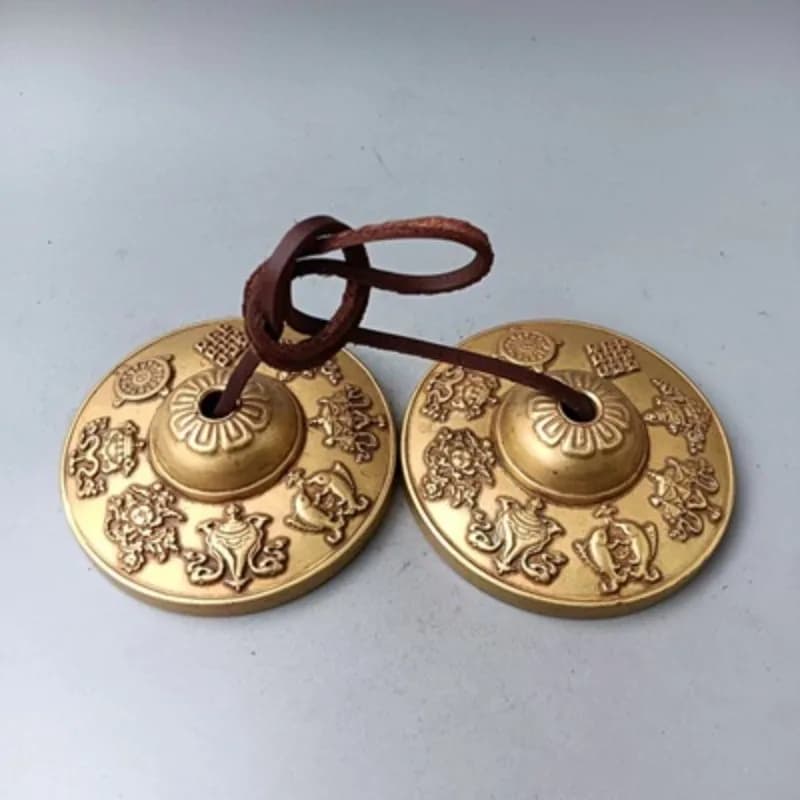 Copper Tinkle Bell Meditation Sound Healing Hand Bells Tibetan Musical Instrument Tinkle Bell Buddhist Mindfulness Chime Bells