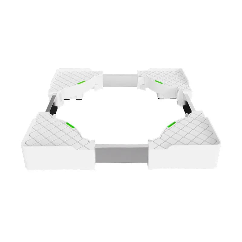 Ultra-thin embedded washing machine base frame, movable drum shock absorption rack, foot pad, universal wheel bracket