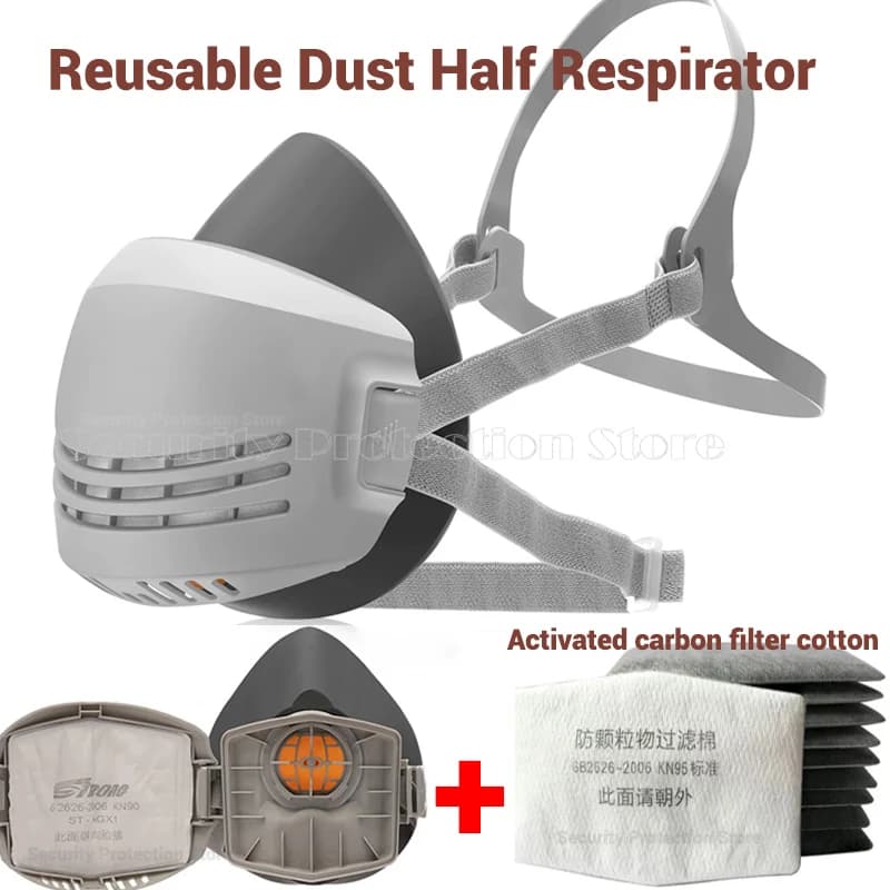 21in1 Dust Mask Coal Filter Cotton Breather Half Face Dust Industrial Construction Powder Fog Buckle Safety gas mask
