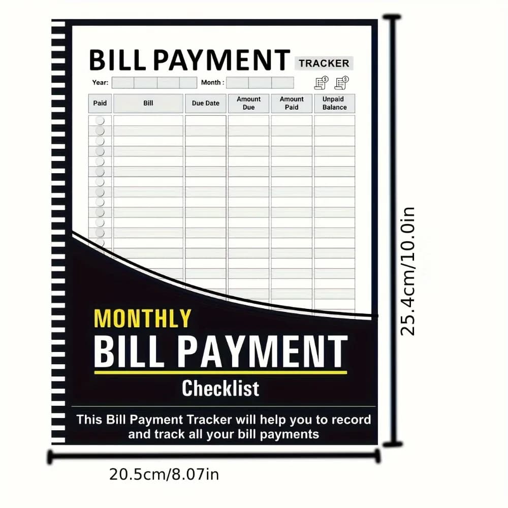 Quaderno di pianificazione finanziaria – Localizzatore di fatture mensile con liste di controllo, quaderno di budget e pagamento per la gestione della finanza personale