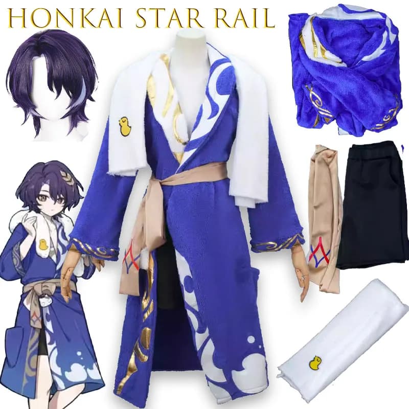 Costume Cosplay Completo per Adulti Dr. Ratio Boys Honkai Star Rail, Accappatoio e Pigiama per Dormitorio, Outfit Anime