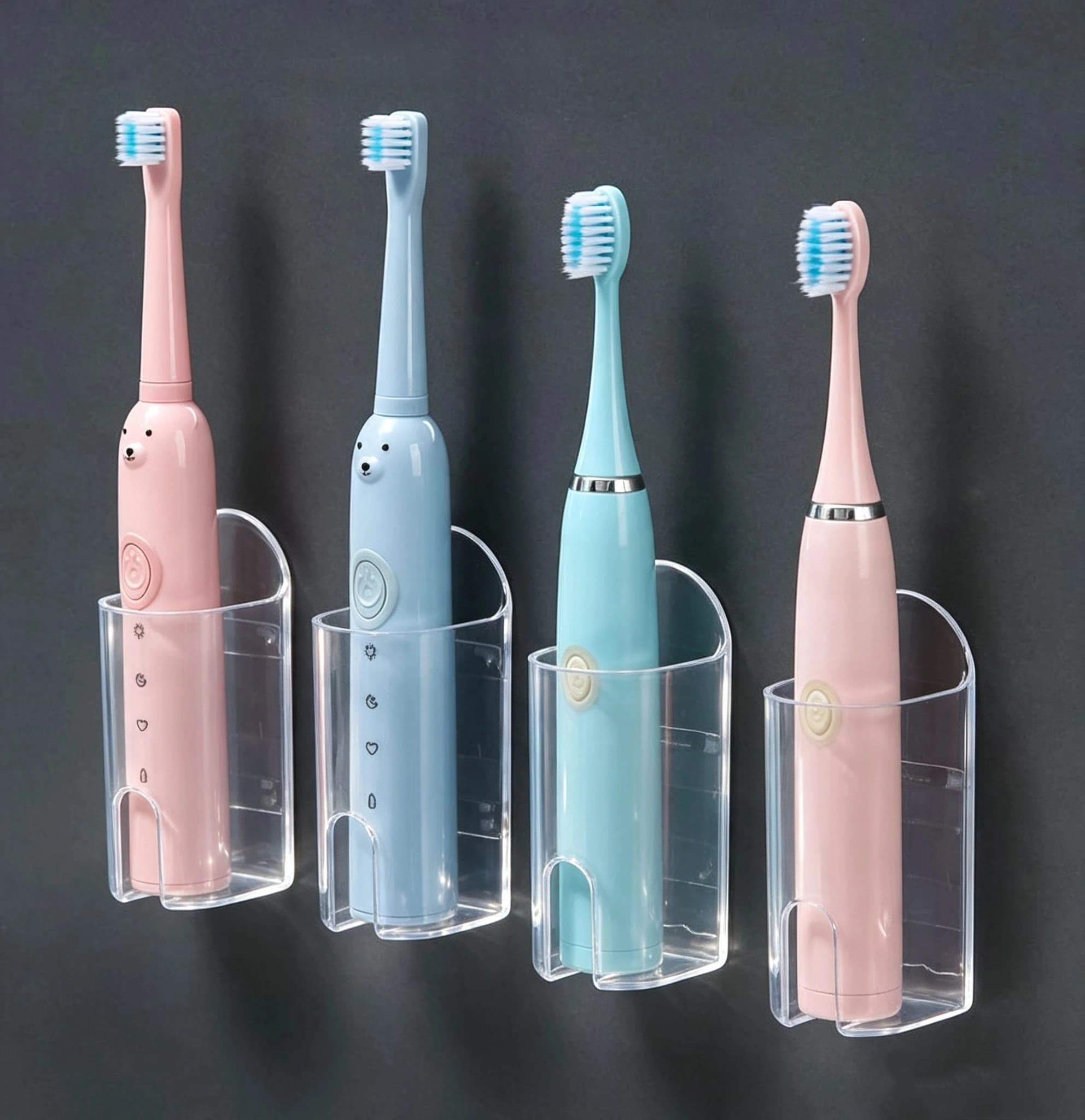 @*Electric Toothbrush Holder Wall Mounted 1Pc Sturdy Hanging Storage Base for Household Bathroom