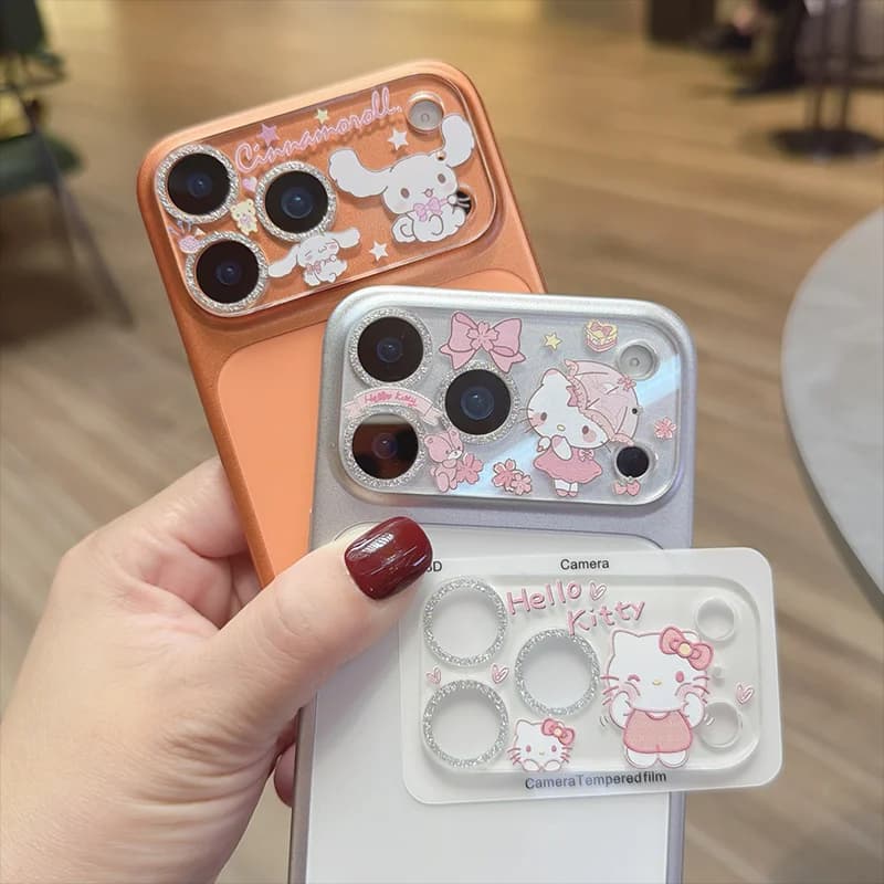 For iphone 17 HelloKitty Cartoon Lens Film Protector Sanrio for iphone16 13 Pro Max Protective ring for rear camera lens glass