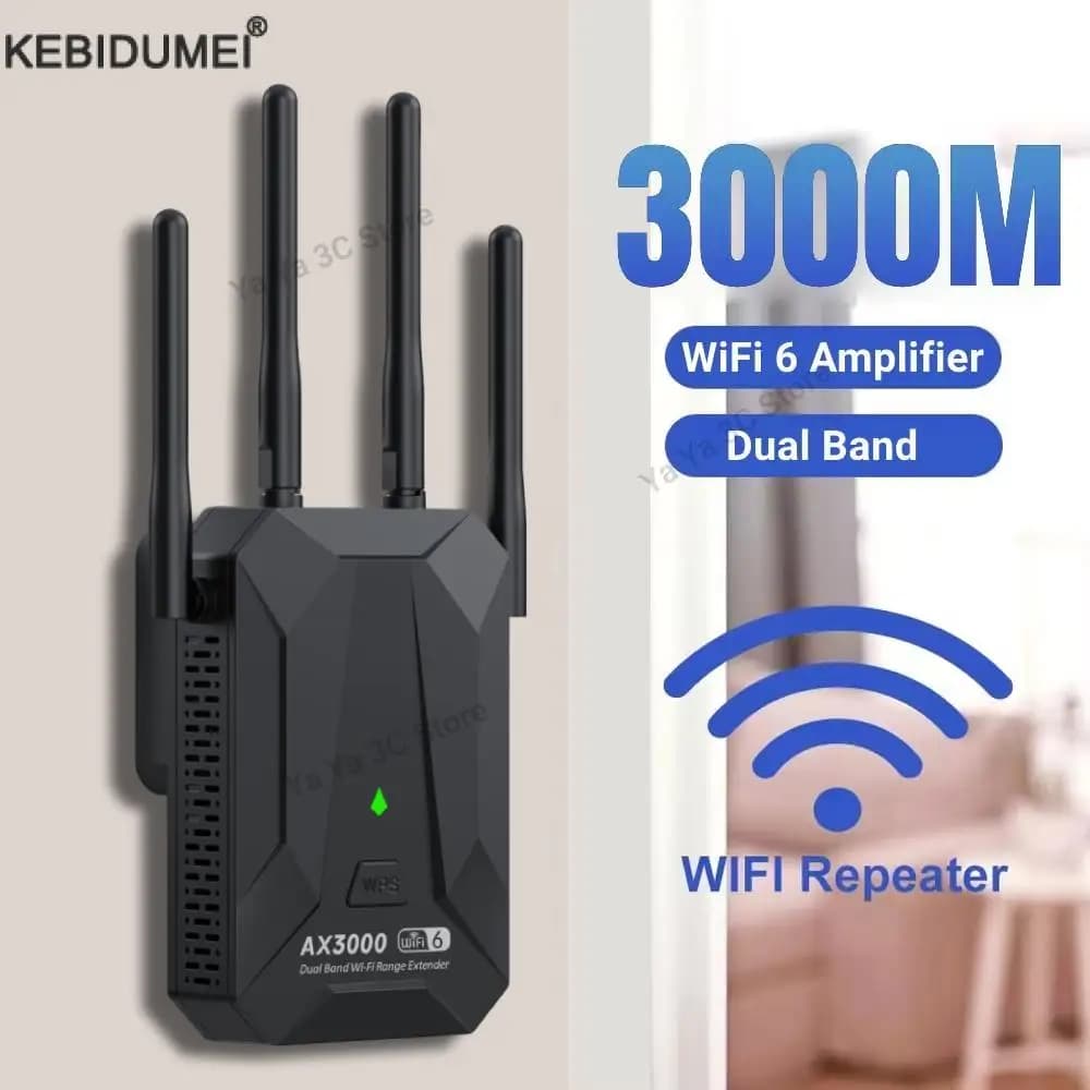 Ripetitore WiFi wireless 3000Mbps 5Ghz 2.4G/5GHz Wi-Fi 6 Amplificatore di segnale Extender Router Ripetitore WiFi Wlan di rete