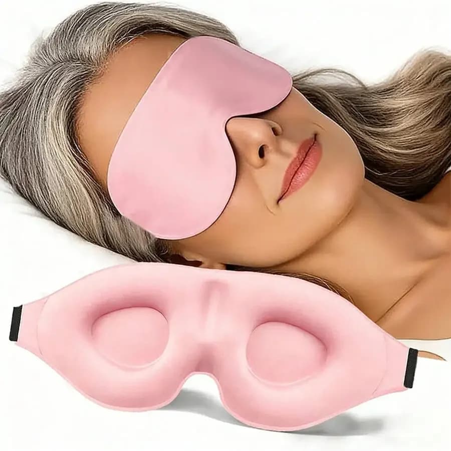 Maschera per dormire 3D sagomata unisex, blocca il 100% della luce, comoda per dormire, viaggiare, riposare, meditare