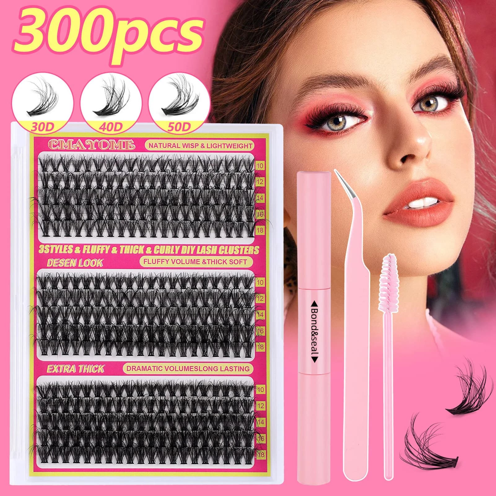 DIY 80D 100D Scratching and seal glue glue tools C Curl fake eyelash kit for makeup cosplay costume