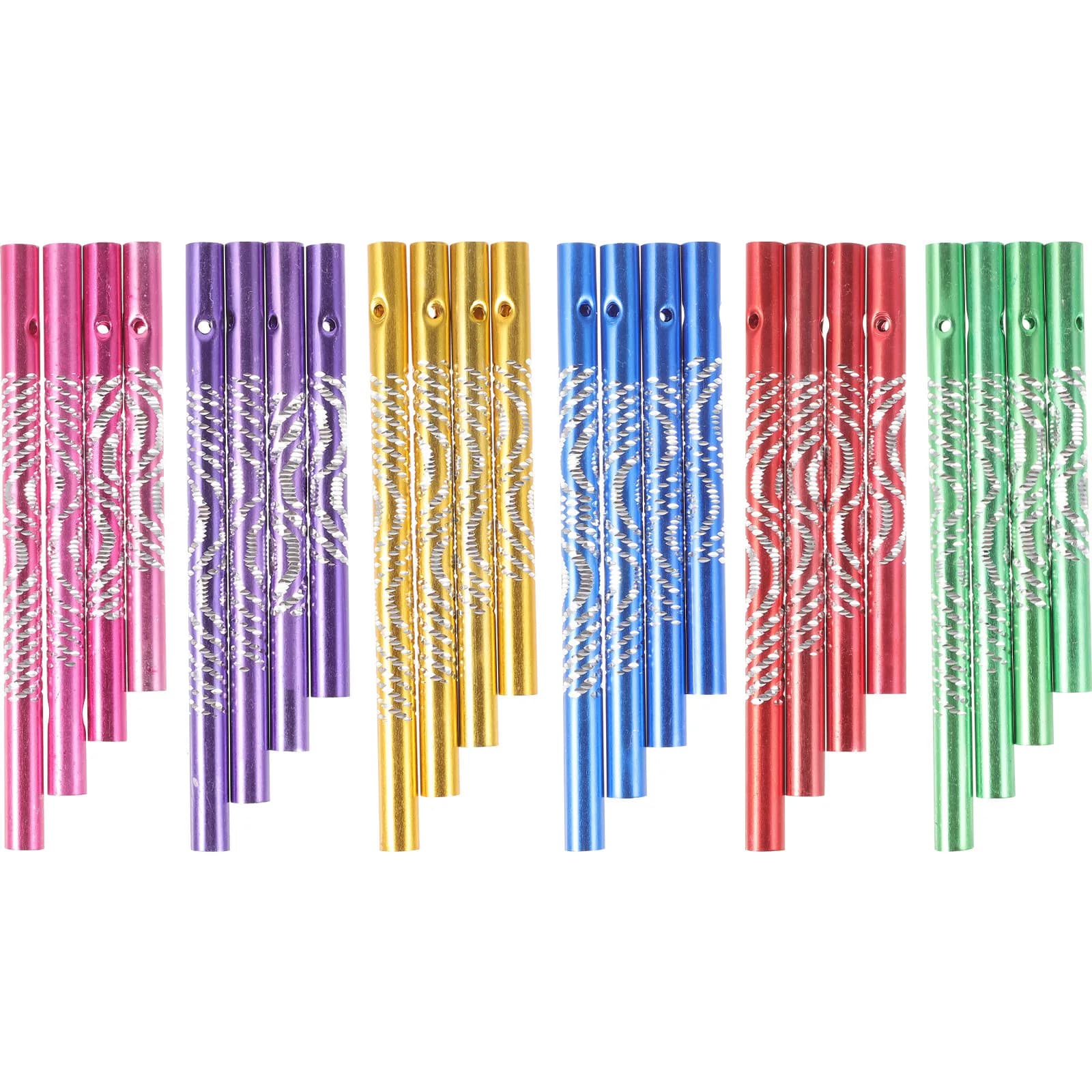 24Pcs Wind Chime Tubes Metal Rustproof Pre-Drilled DIY Craft Material for Home Garden Relaxation DIY Wind Chime Tubes