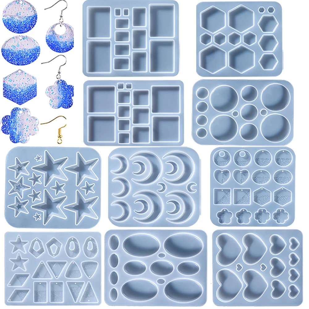 Orecchino Ciondolo Stampo in silicone epossidico Geometria Triangolo rotondo Collana Portachiavi Ciondolo Stampo in resina Accessori per la creazione di gioielli