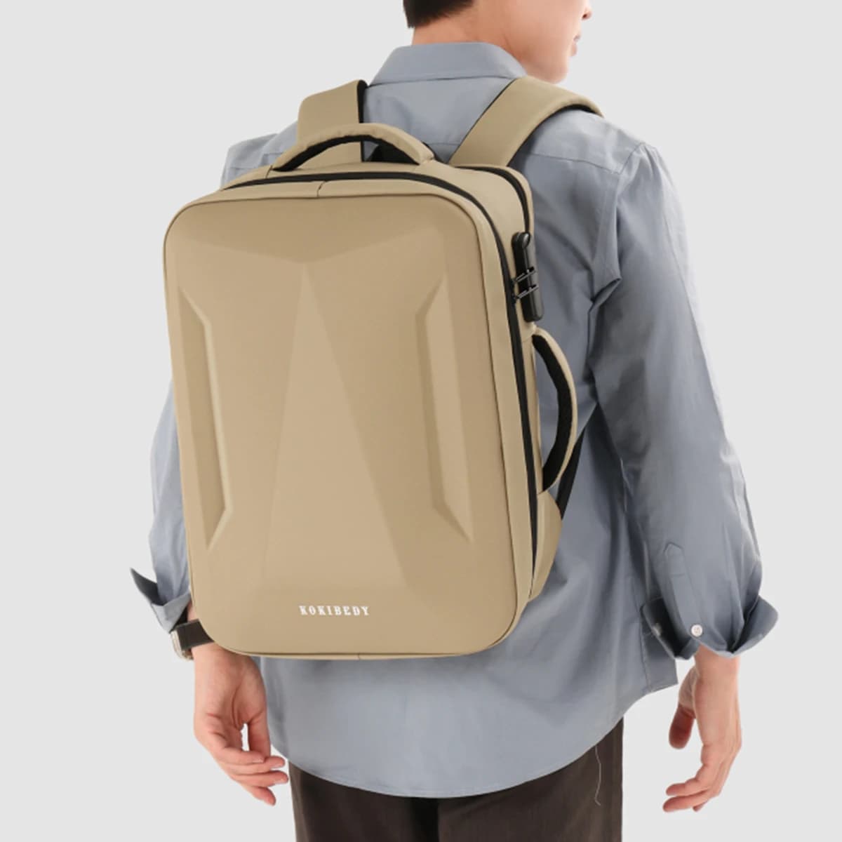 Hard-Shell Weight-Reducing Password Lock Business Backpack for Men, Large-Capacity School Bag for Business Trips, Commuting, Computer Travel Backpack for Women