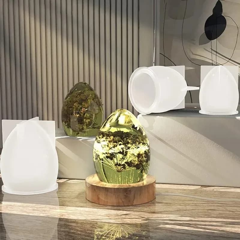 3pc Egg-Shaped Silicone Mold Crystal Resin Epoxy Star Ball Night Light Making Tool for Table Decor Jewelry Craft