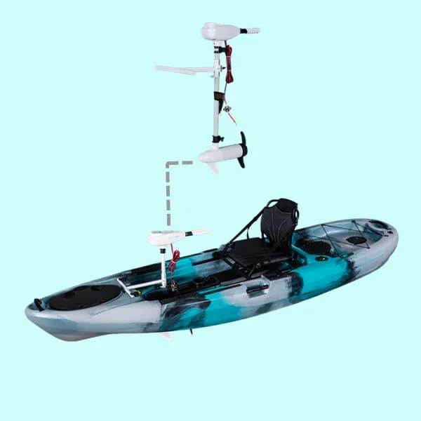Kayak da Pesca Elettrico con Motore da 46 libbre per Pagaia e Relax in Acqua